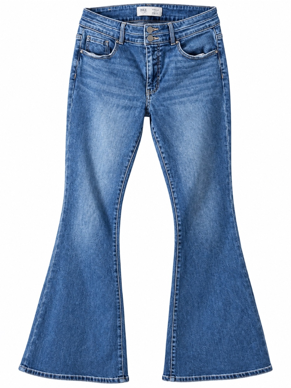 BKE Women’s Blue Flare Jeans - Washed Indigo